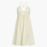 Beige Maxikjole med Slids og Cut-Out – Sensuel Sommerklassiker