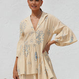 Oversize Skjortekjole med “CIAO” Print – Afslappet Middelhavslook