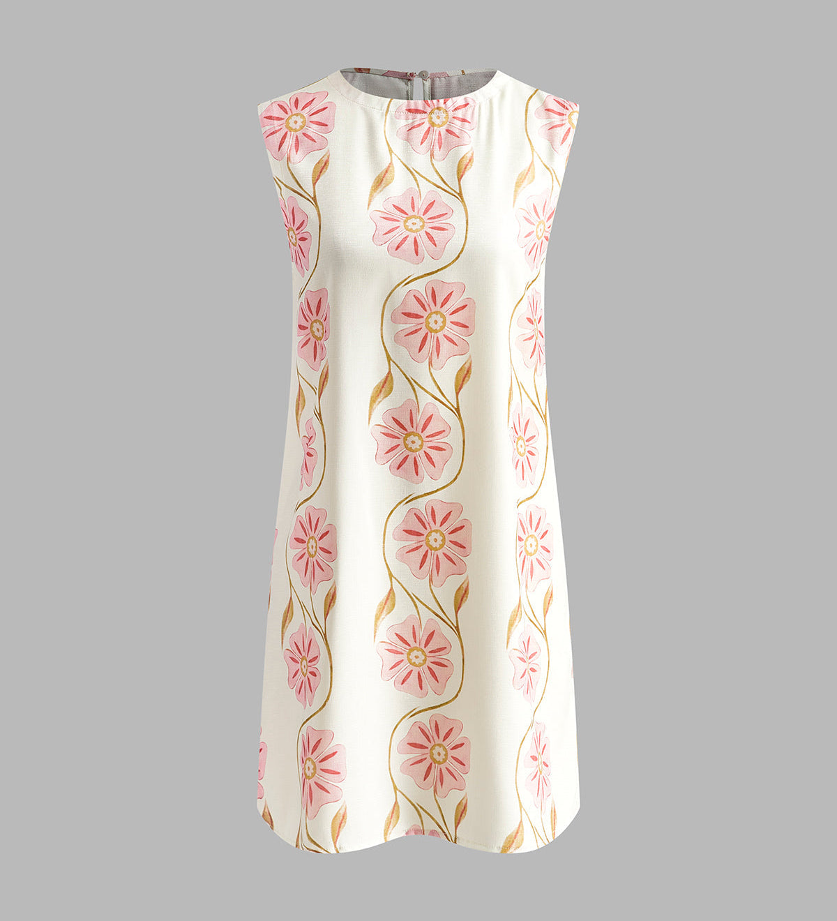 Retro Blomstret A-line Kjole – Sommerlig Elegance og Komfort